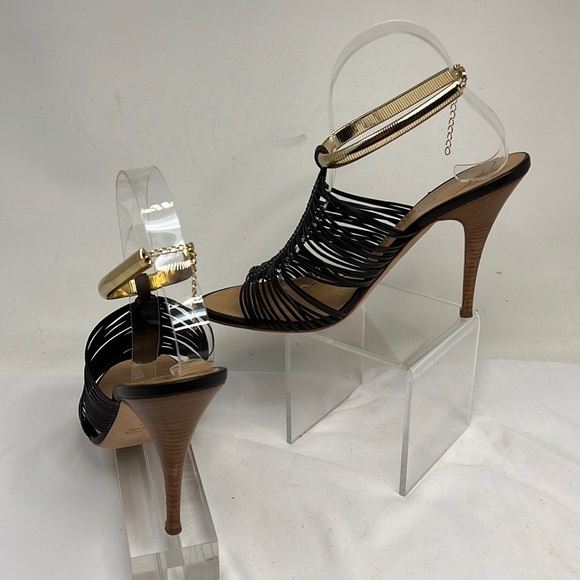 Giuseppe Zanotti Sz 40 / US 9 Brown Gold Dark Pissi Strappy Cage Heel Sandals - Picture 6 of 14